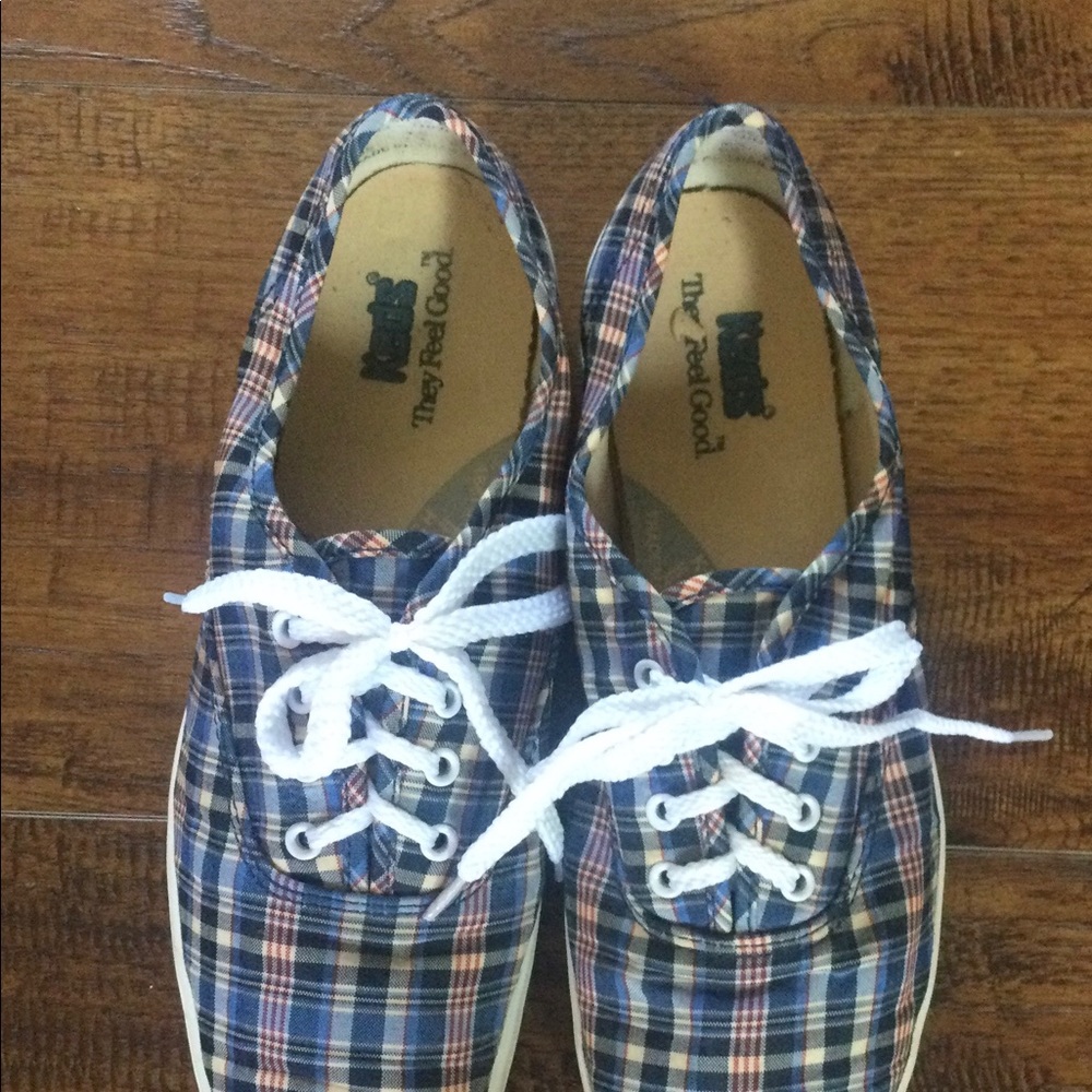Keds Plaid Tennis Shoes, Lace up, Size 6.5